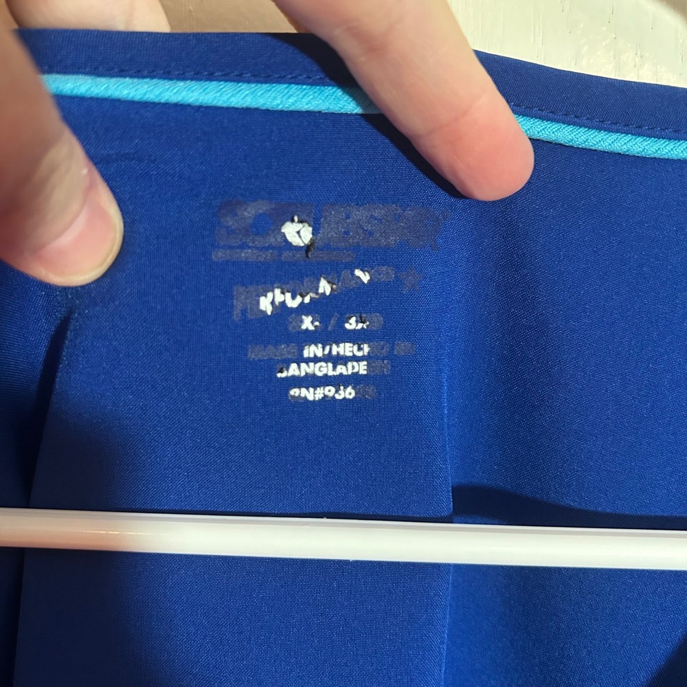 Scrubstar Performance Electric Blue V-Neck Scrub Top 3XL - Picture 3 of 6